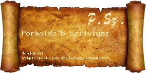Porkoláb Szilviusz névjegykártya